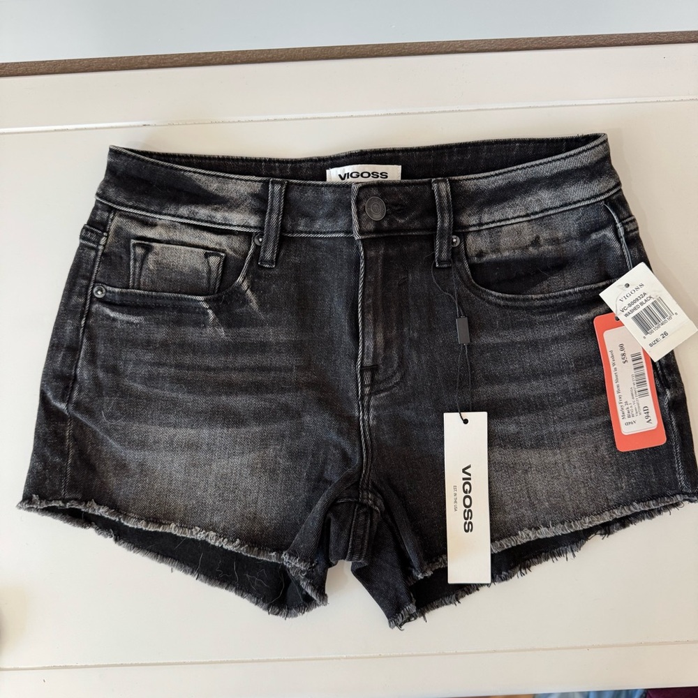 Vigoss Women's Faded Black Jean Shorts
